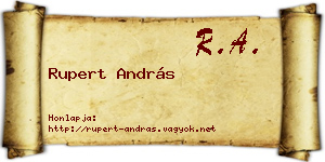 Rupert András névjegykártya