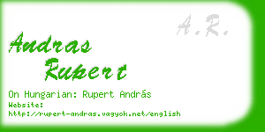 andras rupert business card